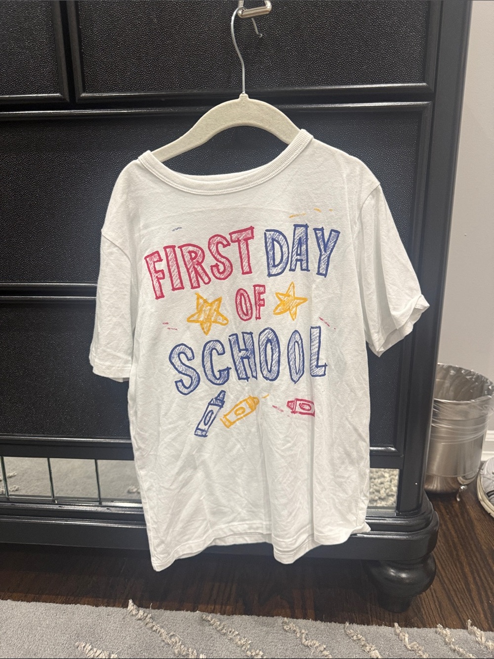 NWOT The Children's Place White "First Day of School" Graphic Tee